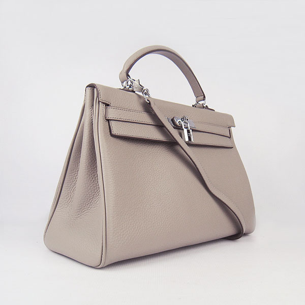 High Quality Hermes Kelly 35cm Togo Leather Bag Grey 6308 - Click Image to Close